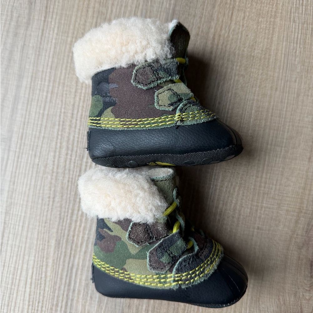 Sorel Baby Camouflage Boots with Faux Fur